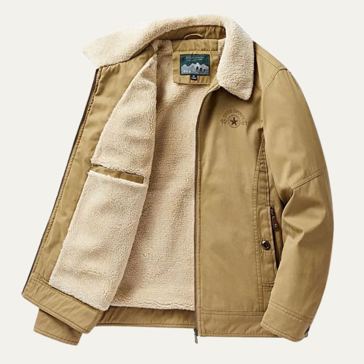 VogeLuxe | Men’s Soft Shell Sherpa Lined Zip Jacket 5