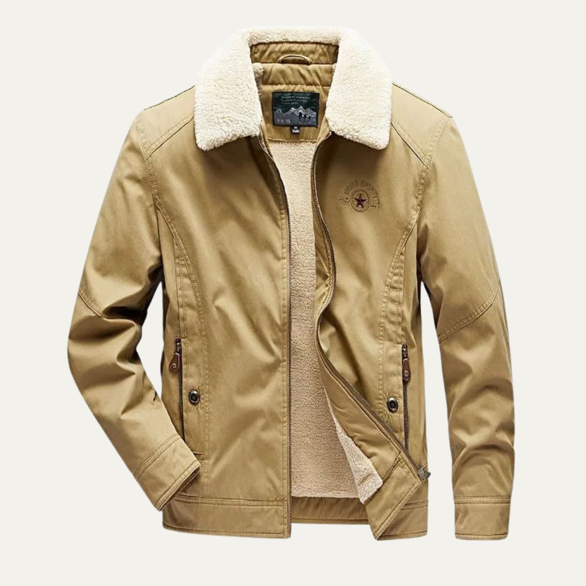 VogeLuxe | Men’s Soft Shell Sherpa Lined Zip Jacket 7