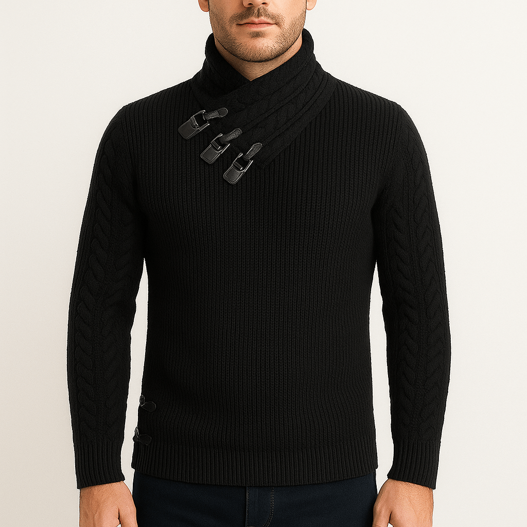VogeLuxe | Men’s Soft Turtleneck Knit Pullover 1