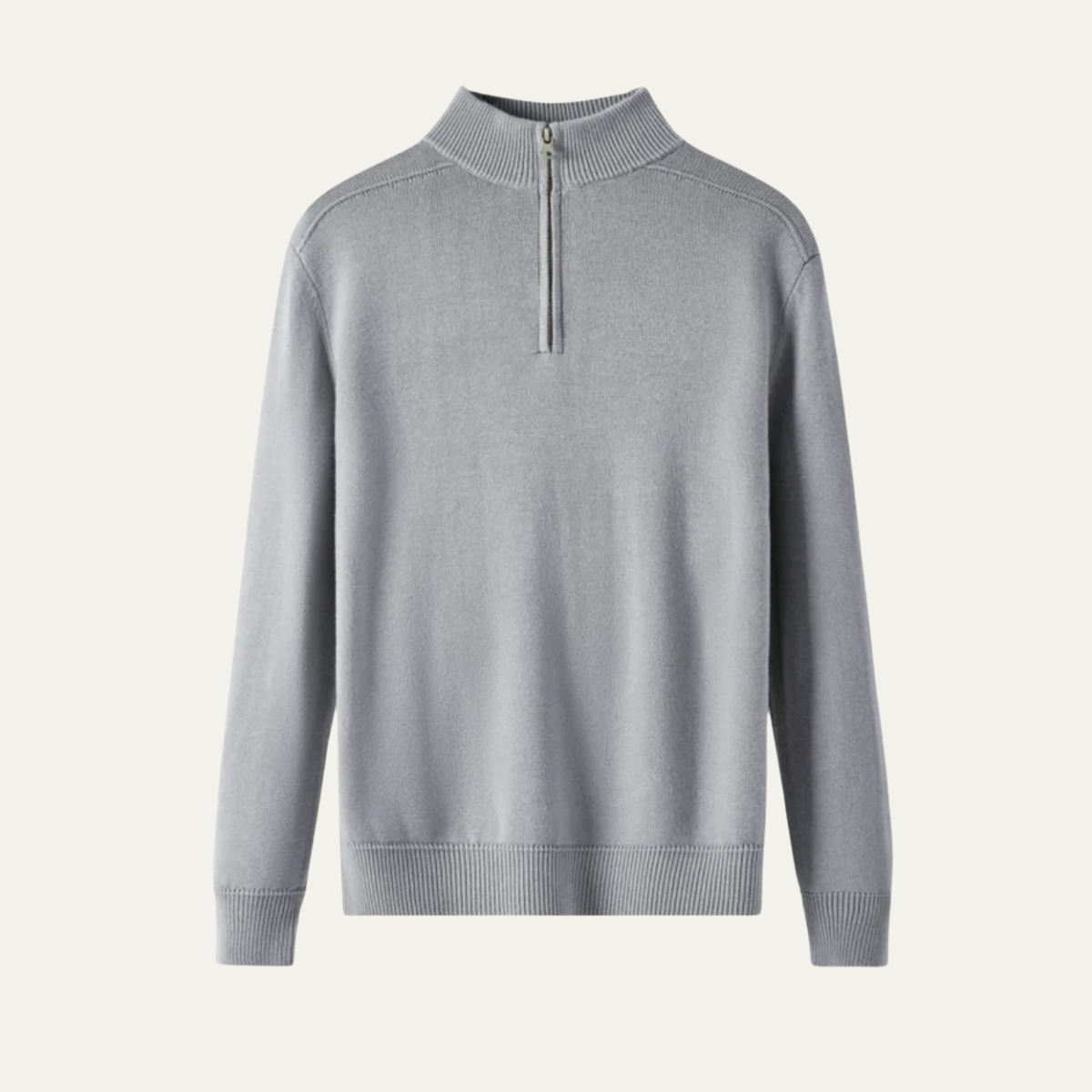 VogeLuxe | Men’s Solid Quarter-Zip Sweater with Mock Neck 0
