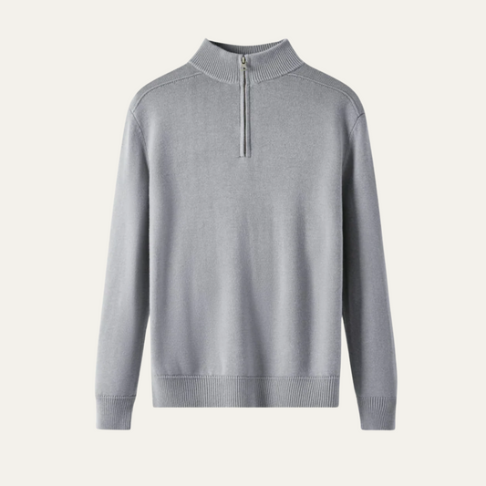 VogeLuxe | Men’s Solid Quarter-Zip Sweater with Mock Neck 0