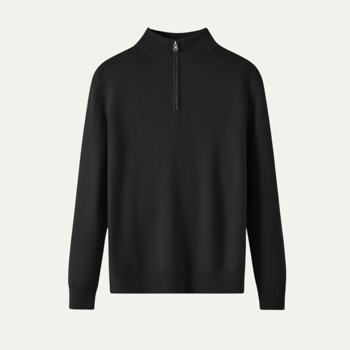VogeLuxe | Men’s Solid Quarter-Zip Sweater with Mock Neck 1