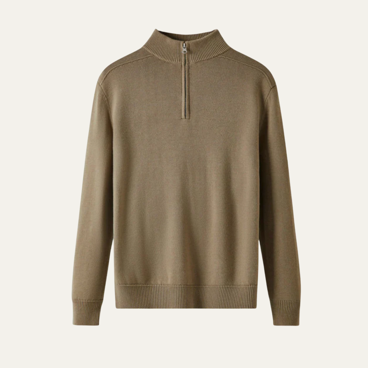 VogeLuxe | Men’s Solid Quarter-Zip Sweater with Mock Neck 2