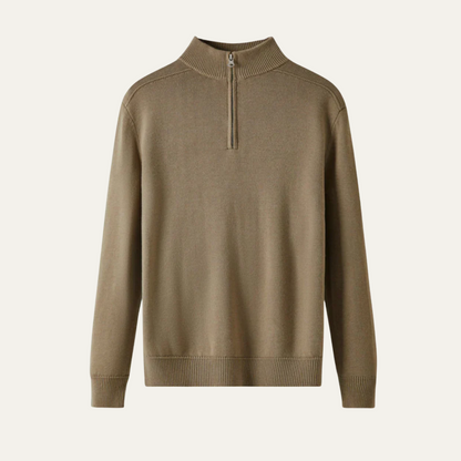 VogeLuxe | Men’s Solid Quarter-Zip Sweater with Mock Neck 2