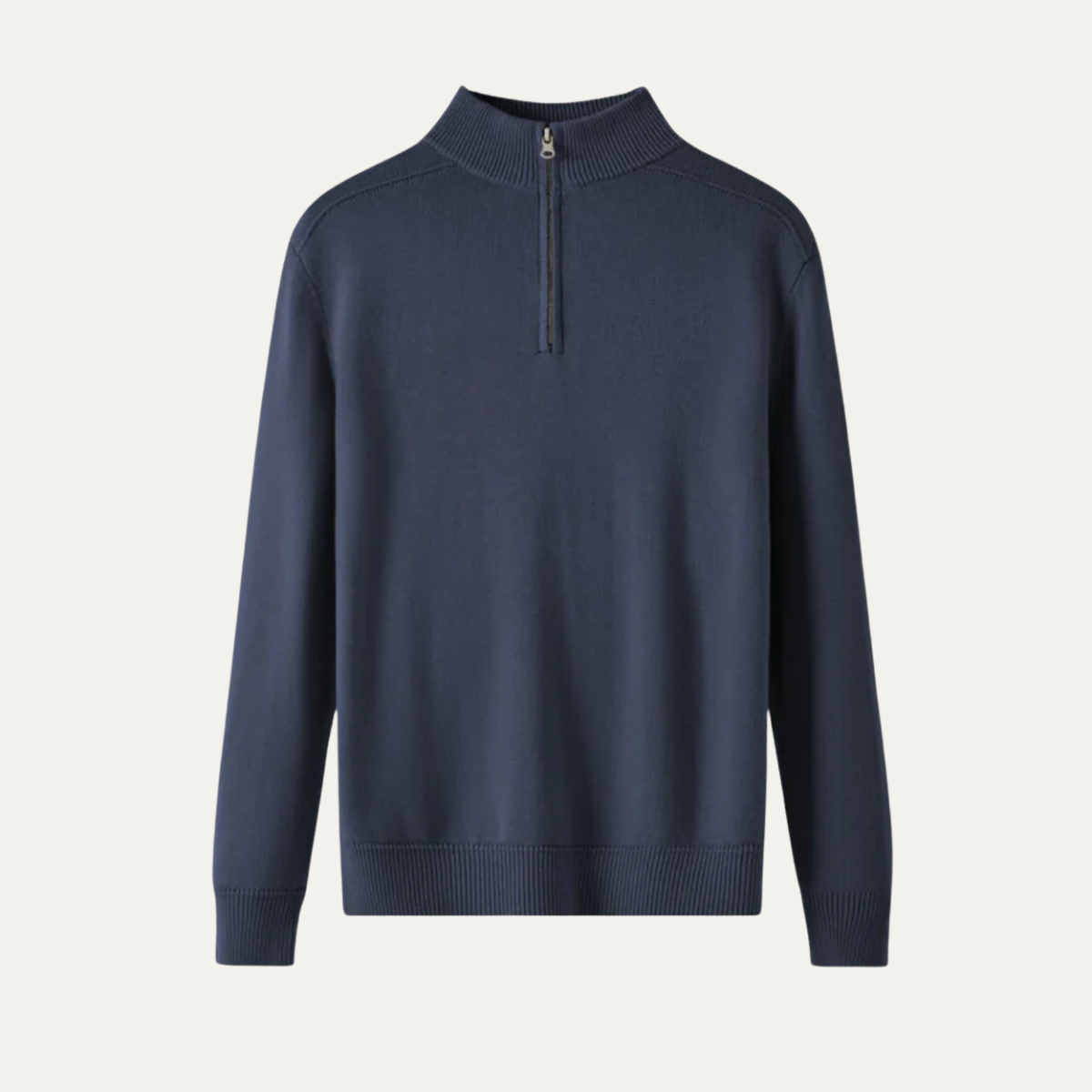 VogeLuxe | Men’s Solid Quarter-Zip Sweater with Mock Neck 3