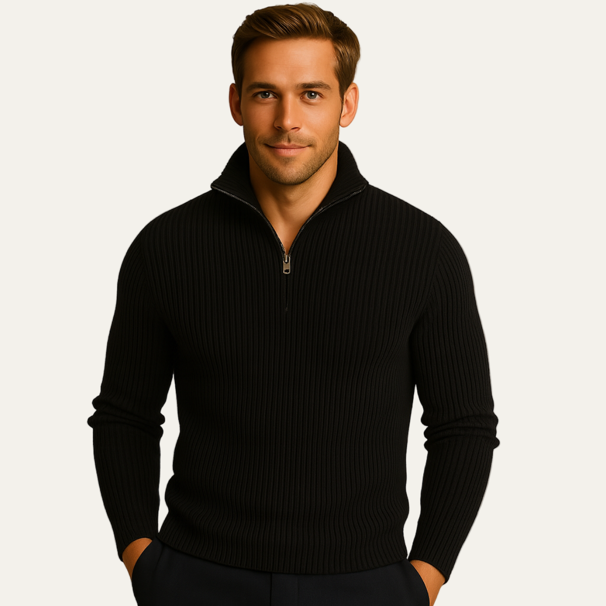 VogeLuxe | Men’s Sophisticated Ribbed Pullover 1