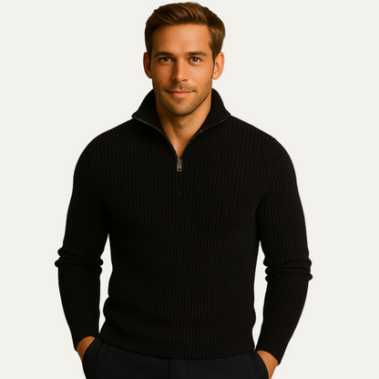 VogeLuxe | Men’s Sophisticated Ribbed Pullover 1