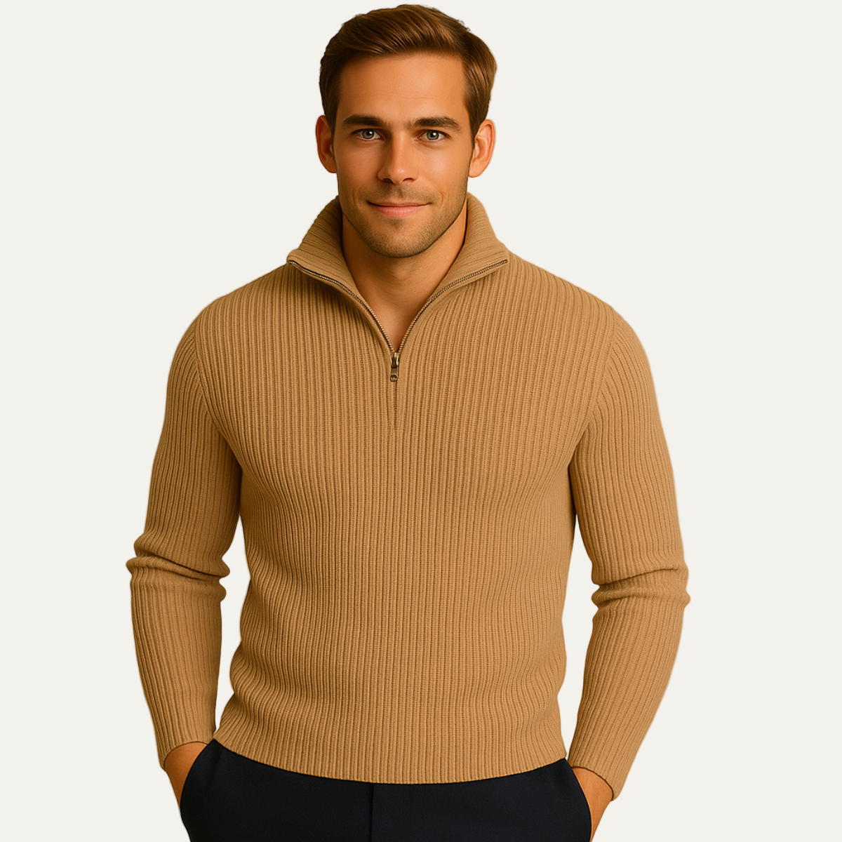 VogeLuxe | Men’s Sophisticated Ribbed Pullover 5