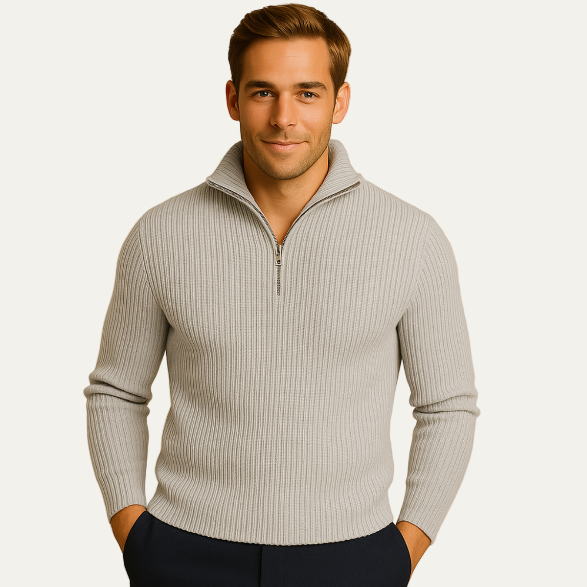 VogeLuxe | Men’s Sophisticated Ribbed Pullover 7