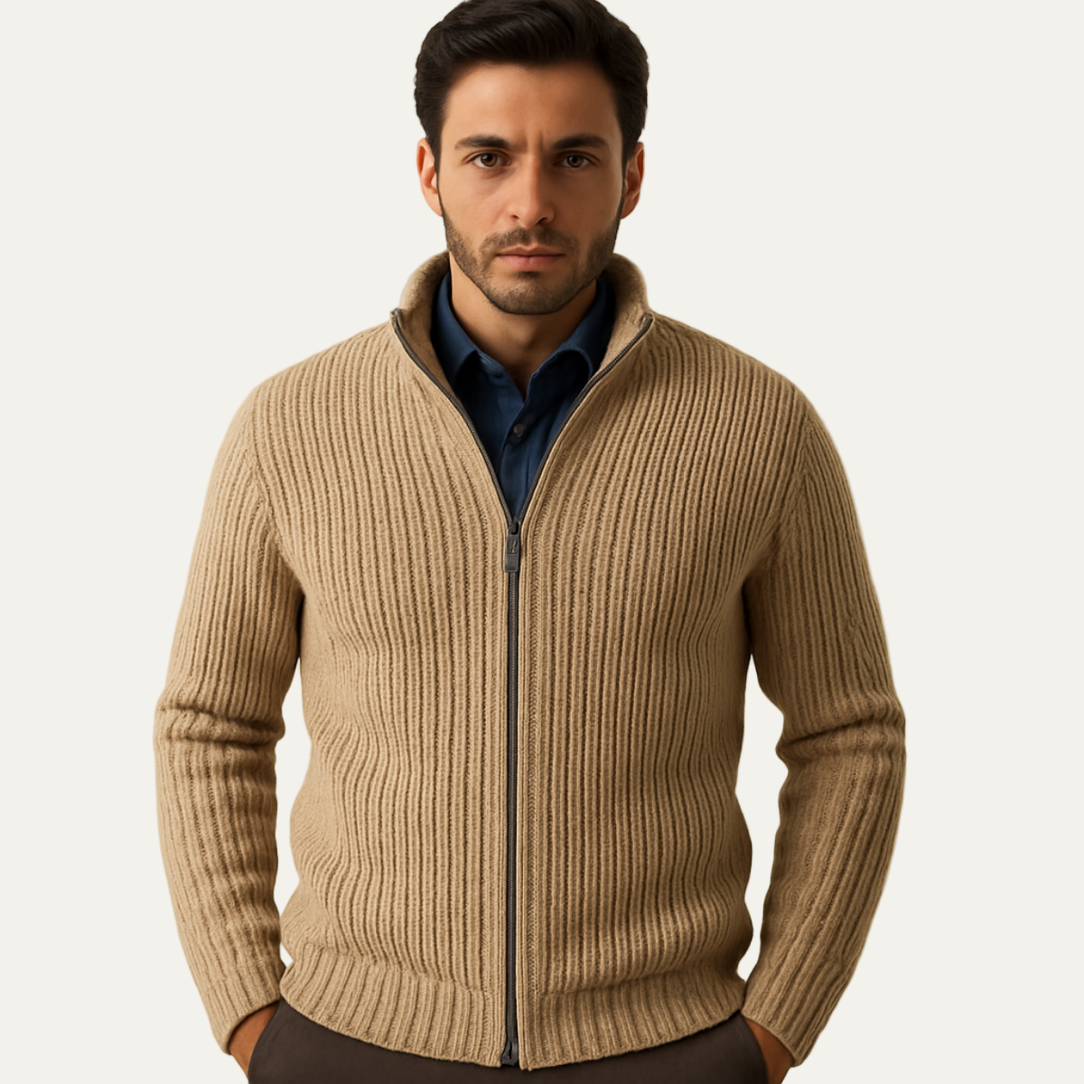 VogeLuxe | Men’s Sophisticated Zip-Up Sweater 3