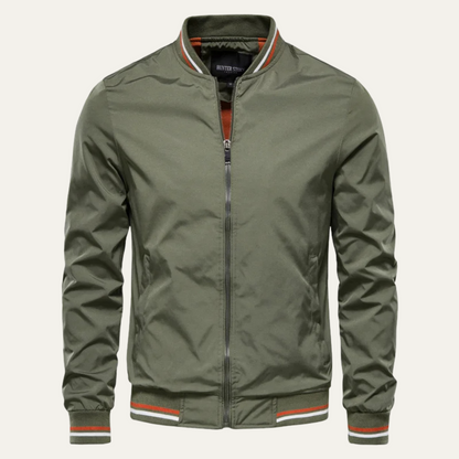 VogeLuxe | Men’s Sporty Striped Bomber Jacket 0