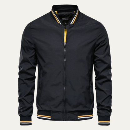 VogeLuxe | Men’s Sporty Striped Bomber Jacket 1