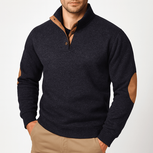 VogeLuxe | Men’s Stand Collar Knit Sweatshirt 0