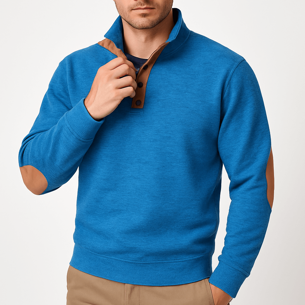 VogeLuxe | Men’s Stand Collar Knit Sweatshirt 1