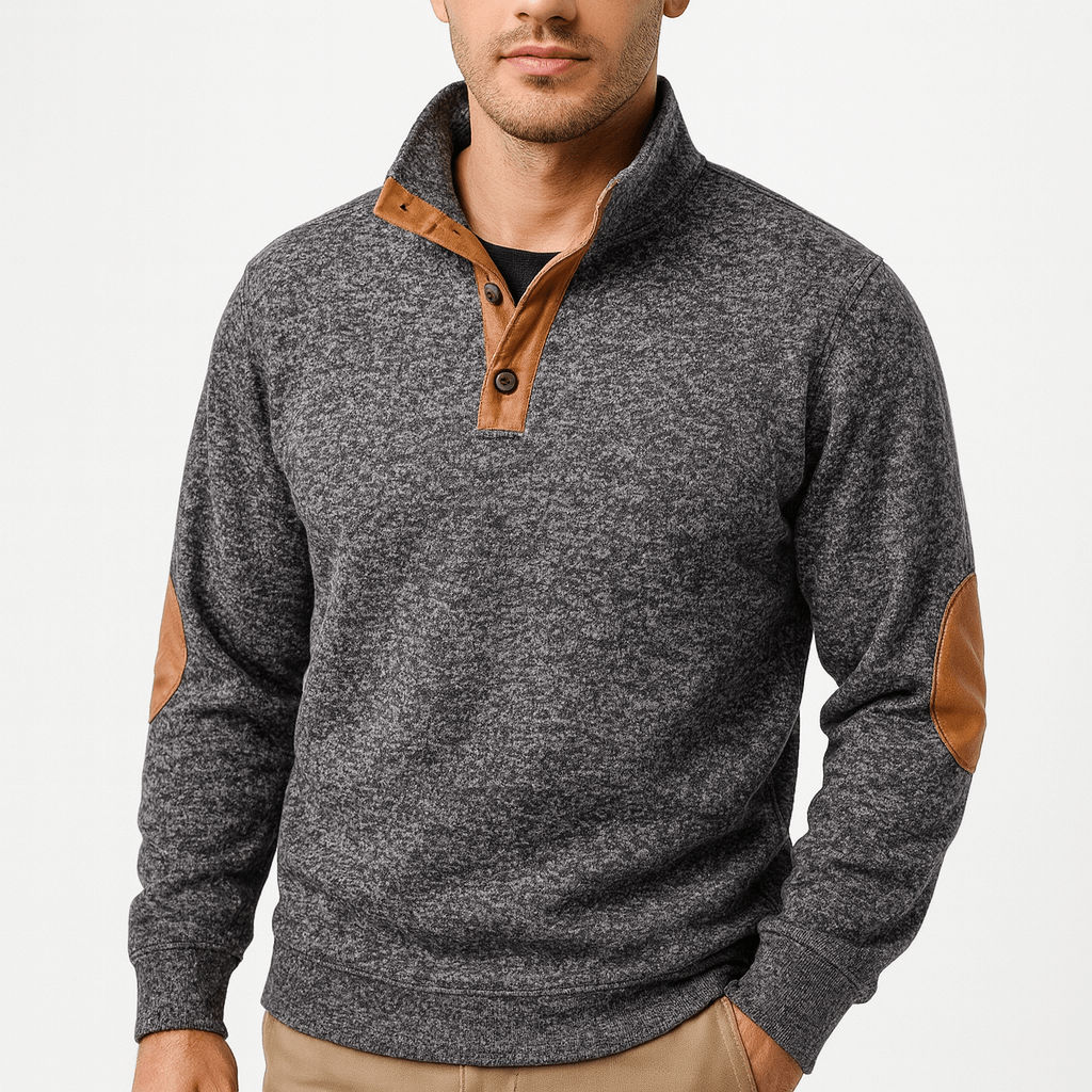 VogeLuxe | Men’s Stand Collar Knit Sweatshirt 3