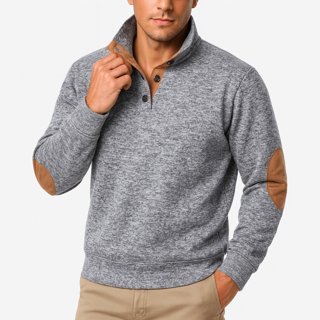 VogeLuxe | Men’s Stand Collar Knit Sweatshirt 4