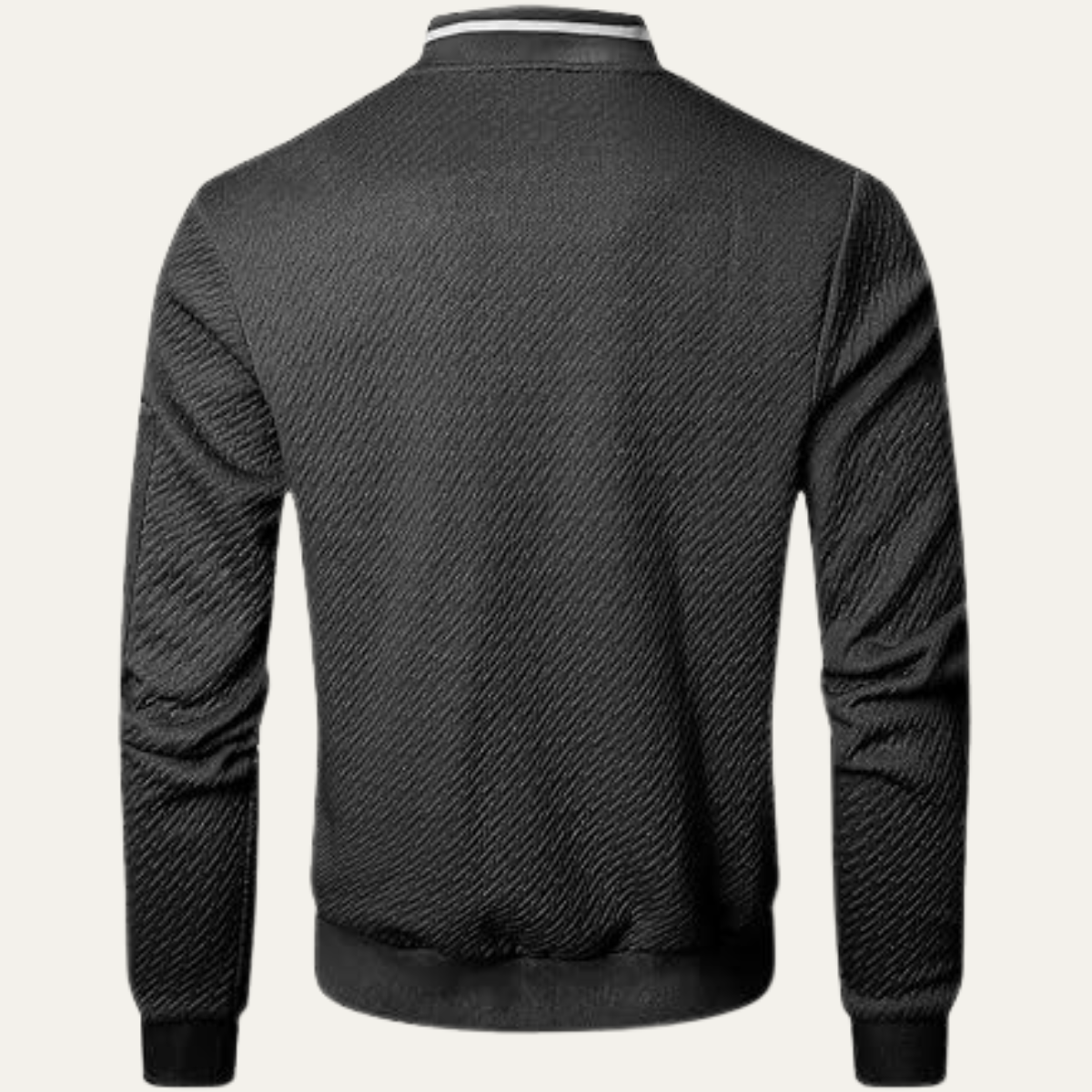 VogeLuxe | Men’s Striped Collar Bomber Jacket 1