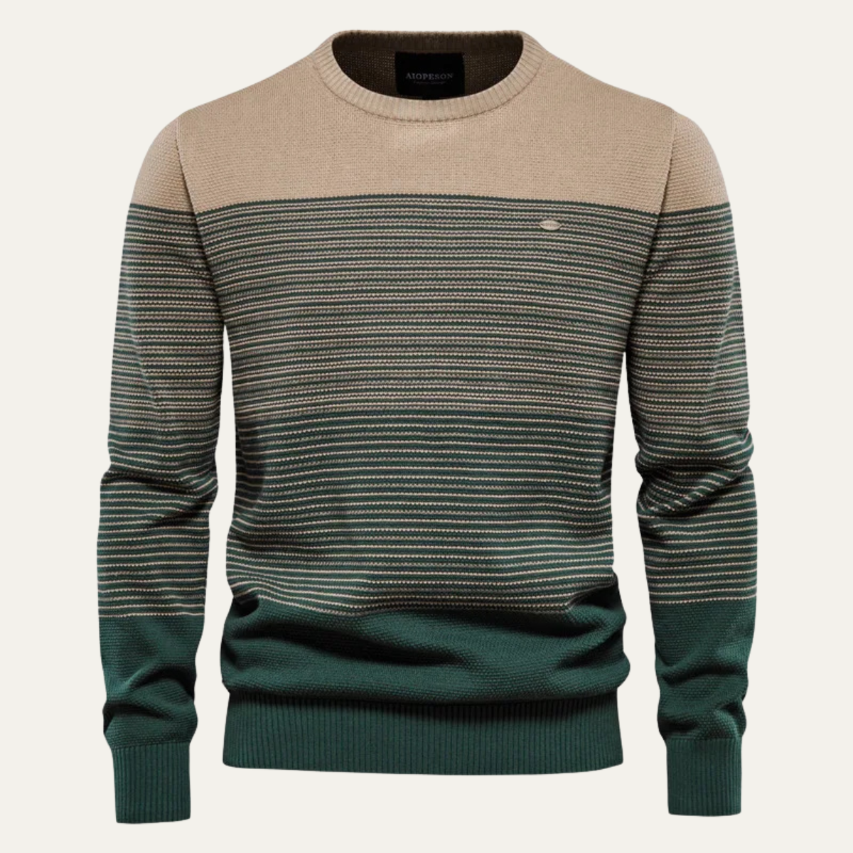 VogeLuxe | Men’s Striped Color Block Crewneck Sweater 0