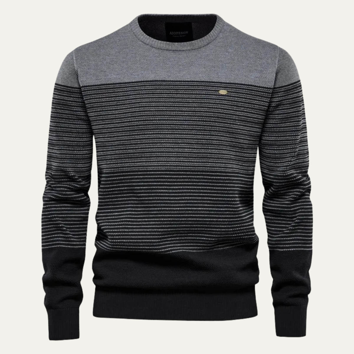 VogeLuxe | Men’s Striped Color Block Crewneck Sweater 4