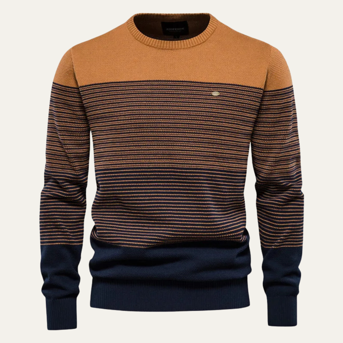 VogeLuxe | Men’s Striped Color Block Crewneck Sweater 5