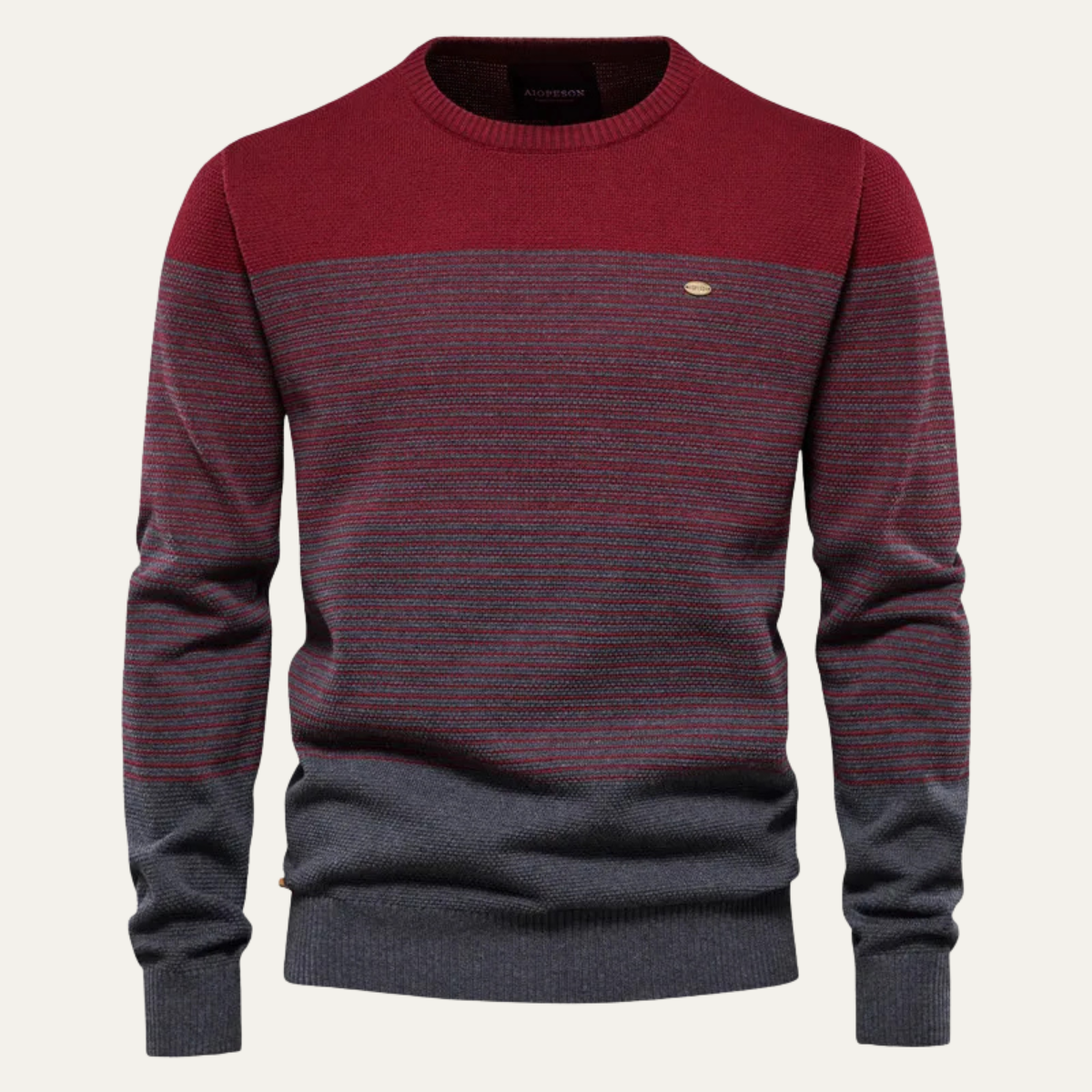 VogeLuxe | Men’s Striped Color Block Crewneck Sweater 6
