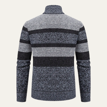 VogeLuxe | Men’s Striped Full-Zip Cardigan 8