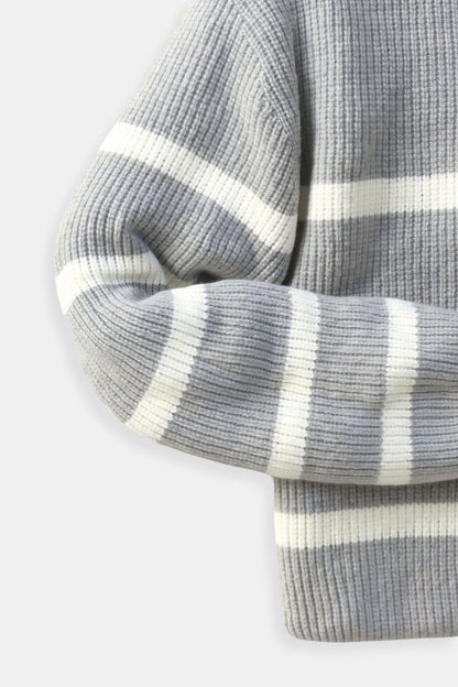 VogeLuxe | Men’s Striped Half-Zip Sweater 5