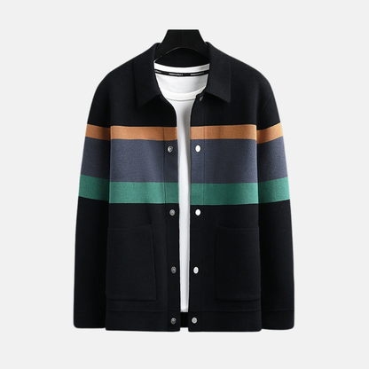 VogeLuxe | Men’s Striped Knit Cardigan 2