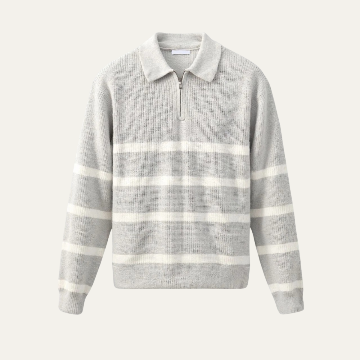 VogeLuxe | Men’s Striped Knit Polo Sweater 0