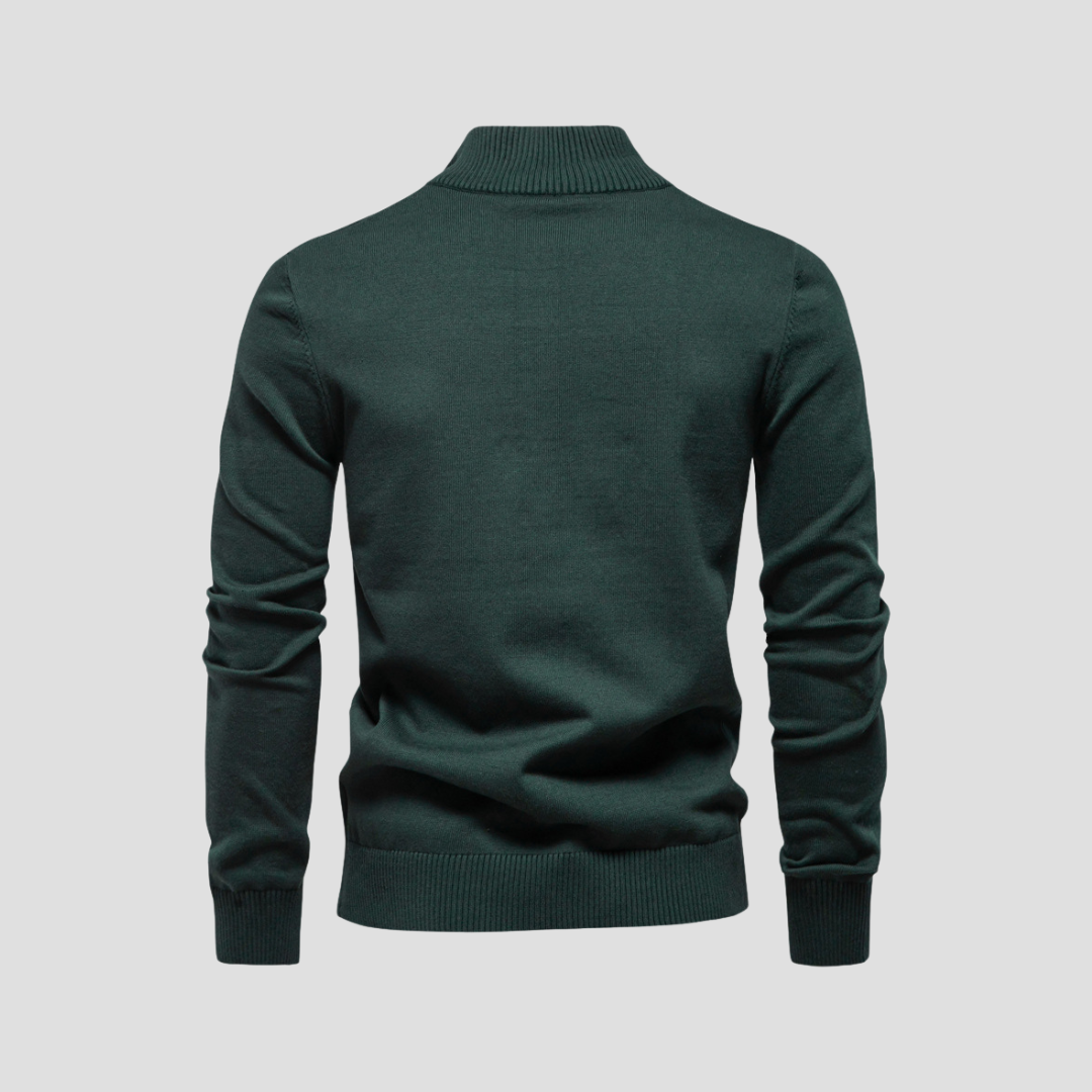 VogeLuxe | Men’s Striped Quarter-Zip Sweater 1