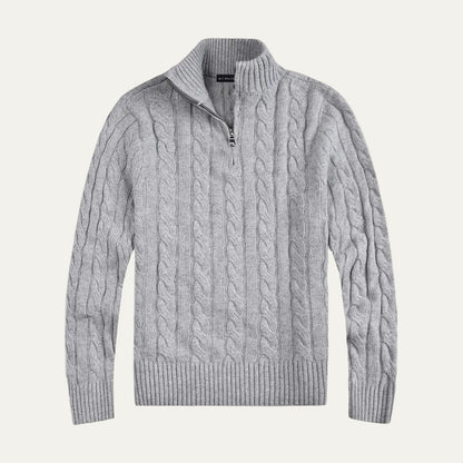 VogeLuxe | Men’s Stylish Half-Zip Cable-Knit Sweater 2