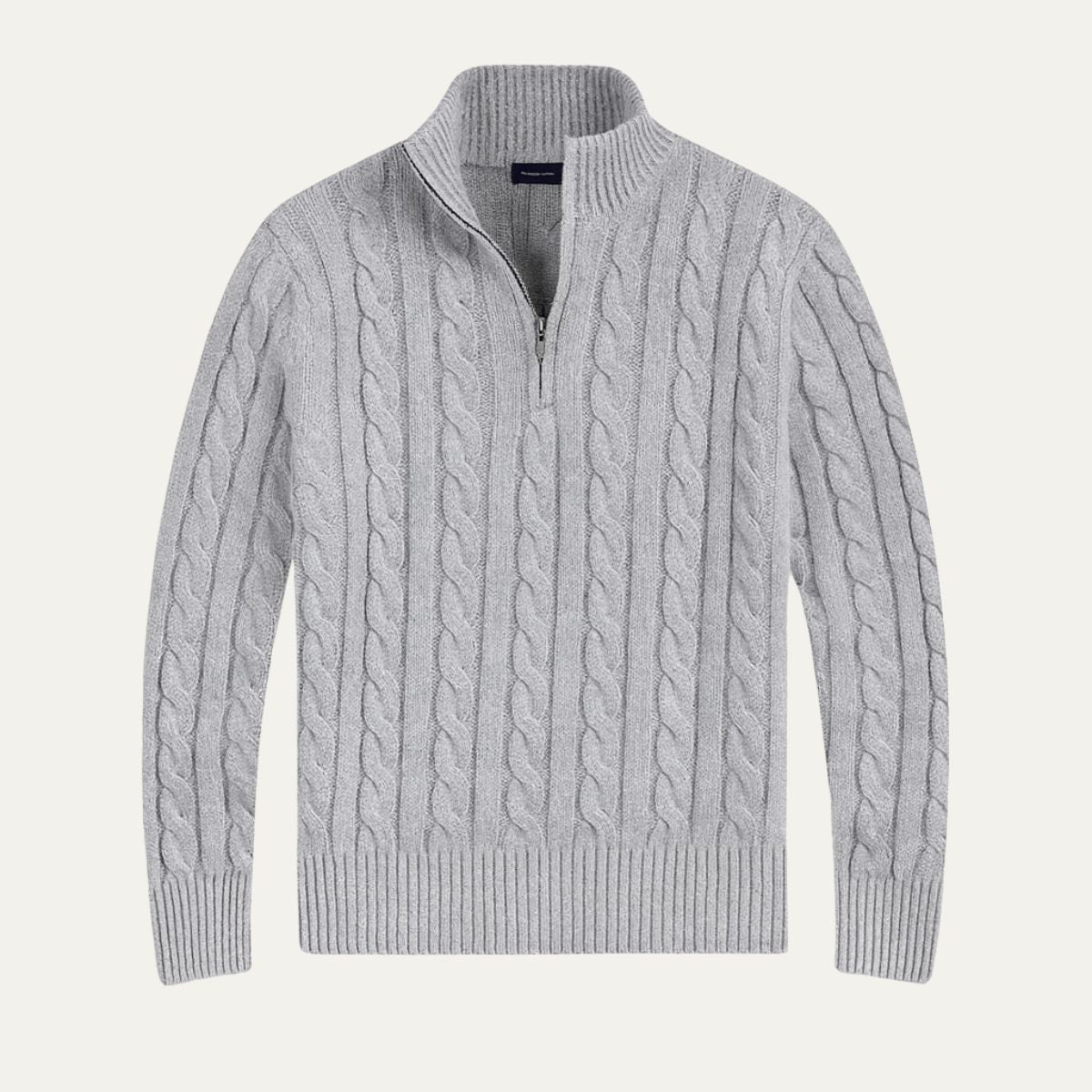 VogeLuxe | Men’s Stylish Half-Zip Cable-Knit Sweater 6