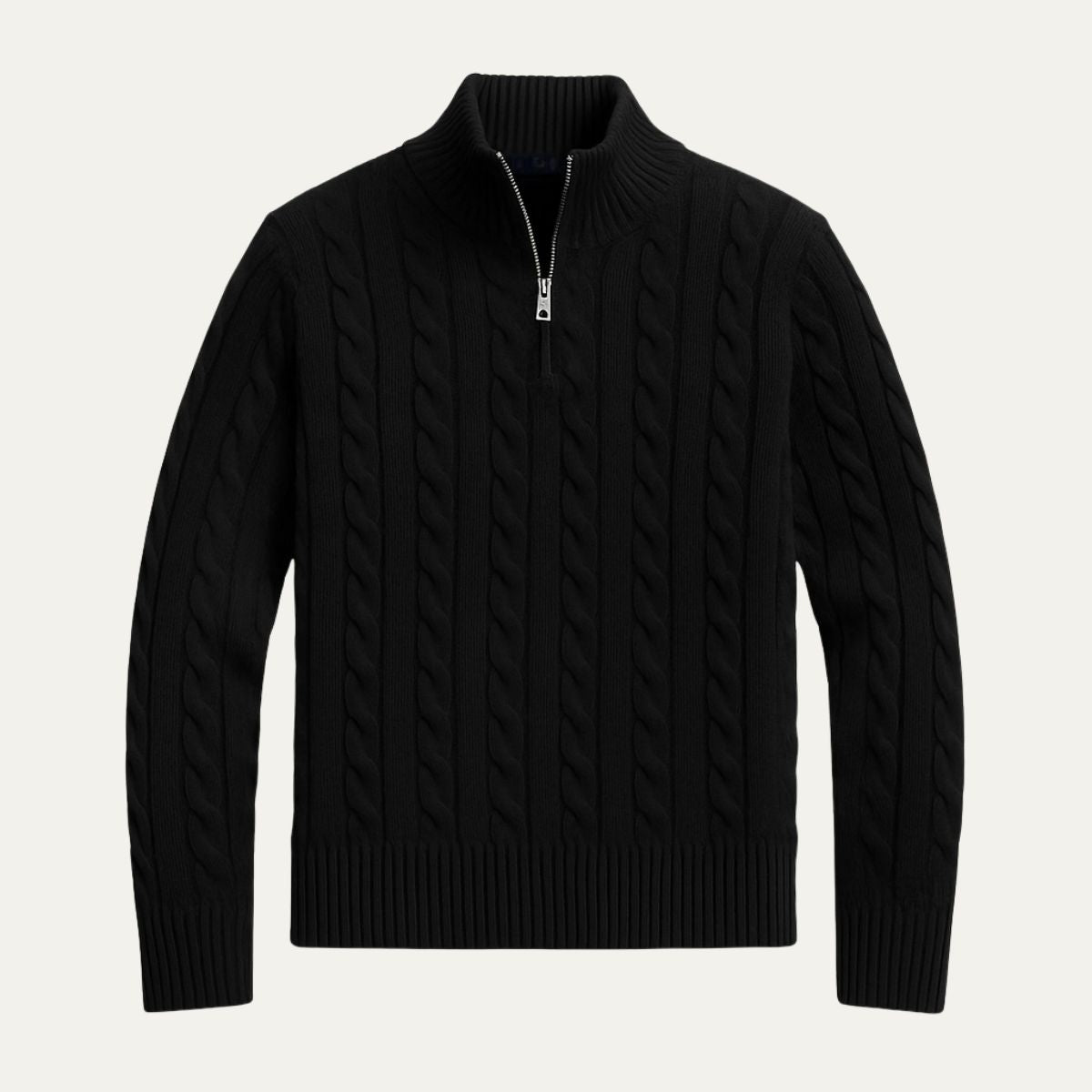 VogeLuxe | Men’s Stylish Half-Zip Cable-Knit Sweater 8