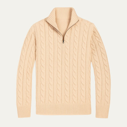 VogeLuxe | Men’s Stylish Half-Zip Cable-Knit Sweater 9