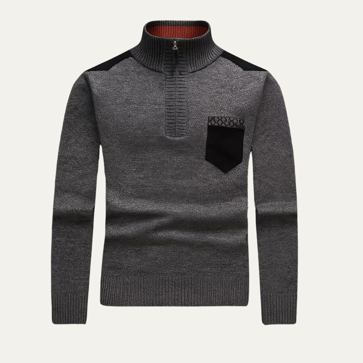 VogeLuxe | Men’s Stylish High Collar Pullover Sweater 1