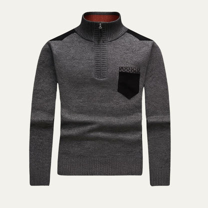 VogeLuxe | Men’s Stylish High Collar Pullover Sweater 1