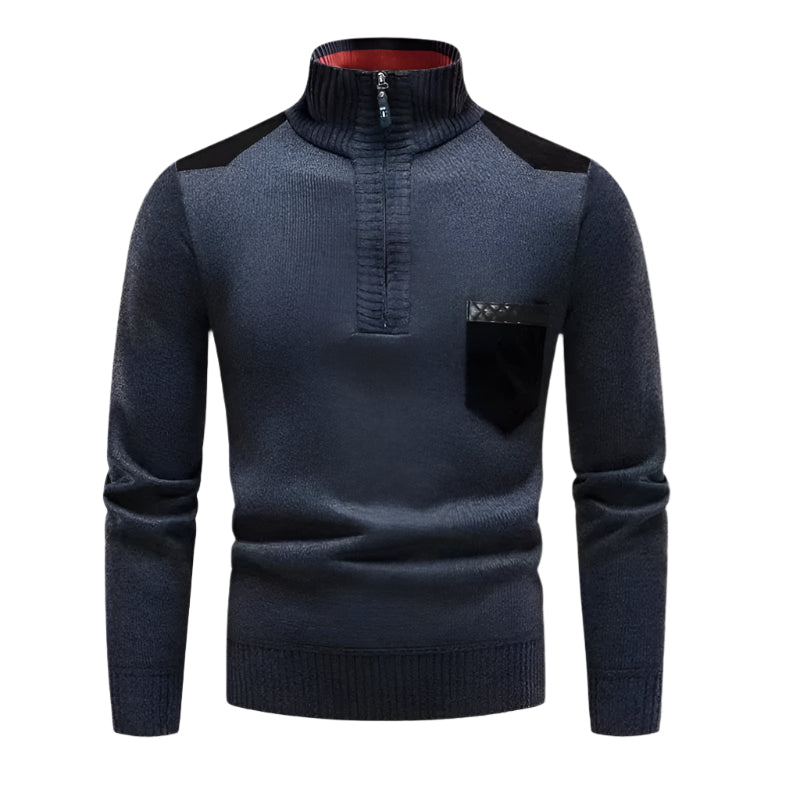 VogeLuxe | Men’s Stylish High Collar Pullover Sweater 8