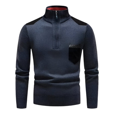 VogeLuxe | Men’s Stylish High Collar Pullover Sweater 8