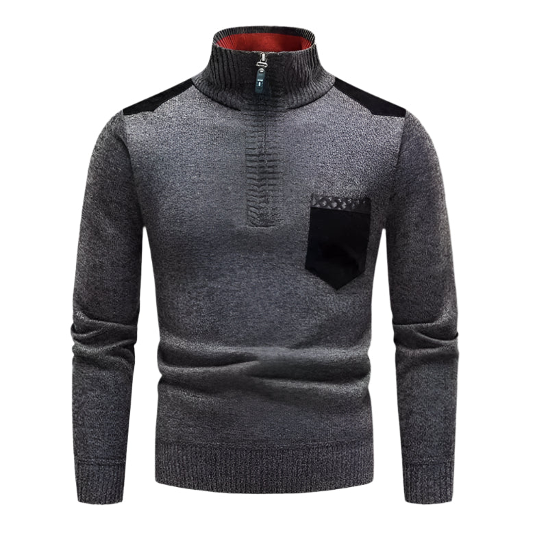 VogeLuxe | Men’s Stylish High Collar Pullover Sweater 9