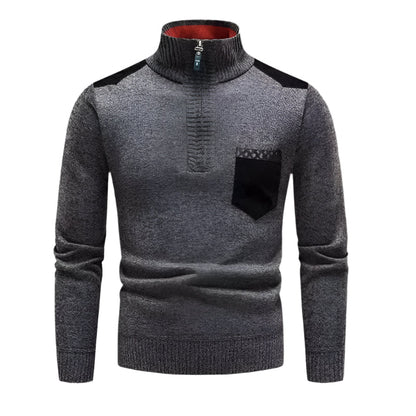 VogeLuxe | Men’s Stylish High Collar Pullover Sweater 9