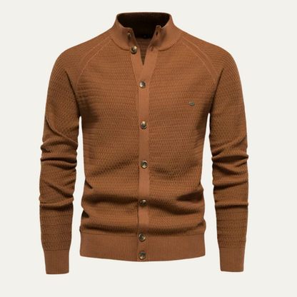VogeLuxe | Men’s Stylish Textured Knit Cardigan 1