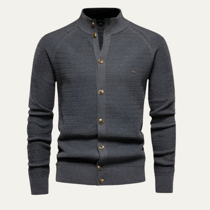 VogeLuxe | Men’s Stylish Textured Knit Cardigan 2
