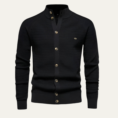 VogeLuxe | Men’s Stylish Textured Knit Cardigan 4