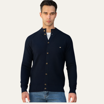 VogeLuxe | Men’s Stylish Textured Knit Cardigan 6