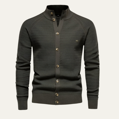 VogeLuxe | Men’s Stylish Textured Knit Cardigan 7