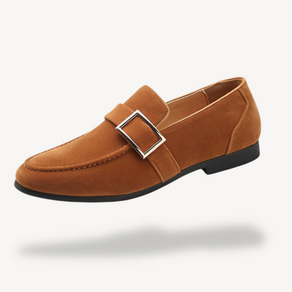 VogeLuxe | Men’s Suede Buckle Dress Loafers 0