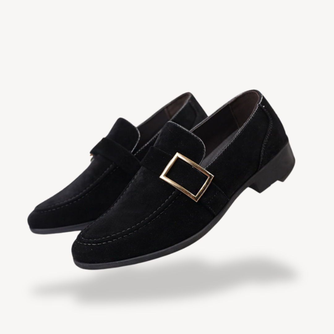 VogeLuxe | Men’s Suede Buckle Dress Loafers 2