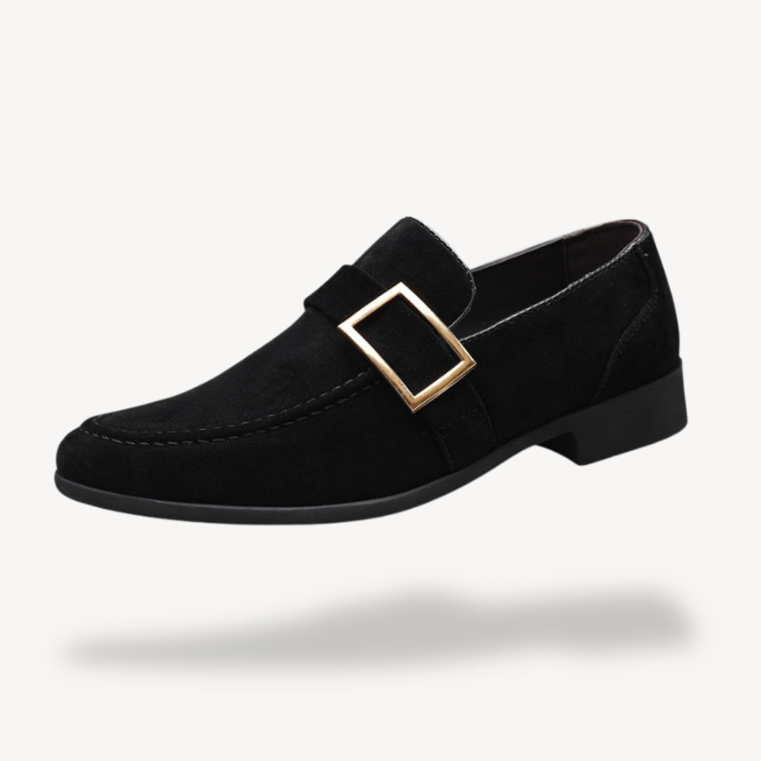 VogeLuxe | Men’s Suede Buckle Dress Loafers 3