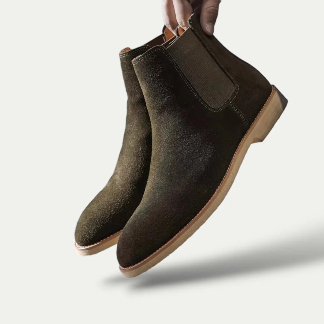 VogeLuxe | Men’s Suede Chelsea Leather Boots 1