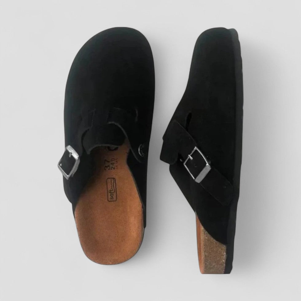 VogeLuxe | Men’s Suede Shearling Mule Slippers 0